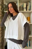 Terry B Hi Lo Tank White